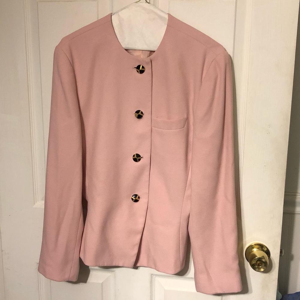 Kasper 4 Button Pastel Pink Blazer